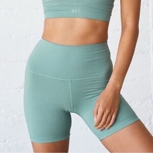Set Active Luxform Bike Shorts High Rise Jungle Teal Green Large Sporty Chic